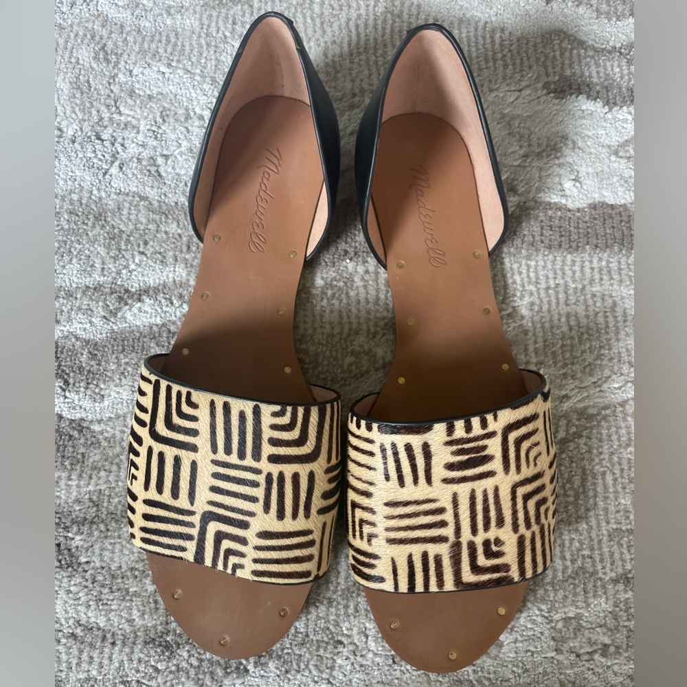 Madewell The Thea Sandal in Calf-hair Sz 7